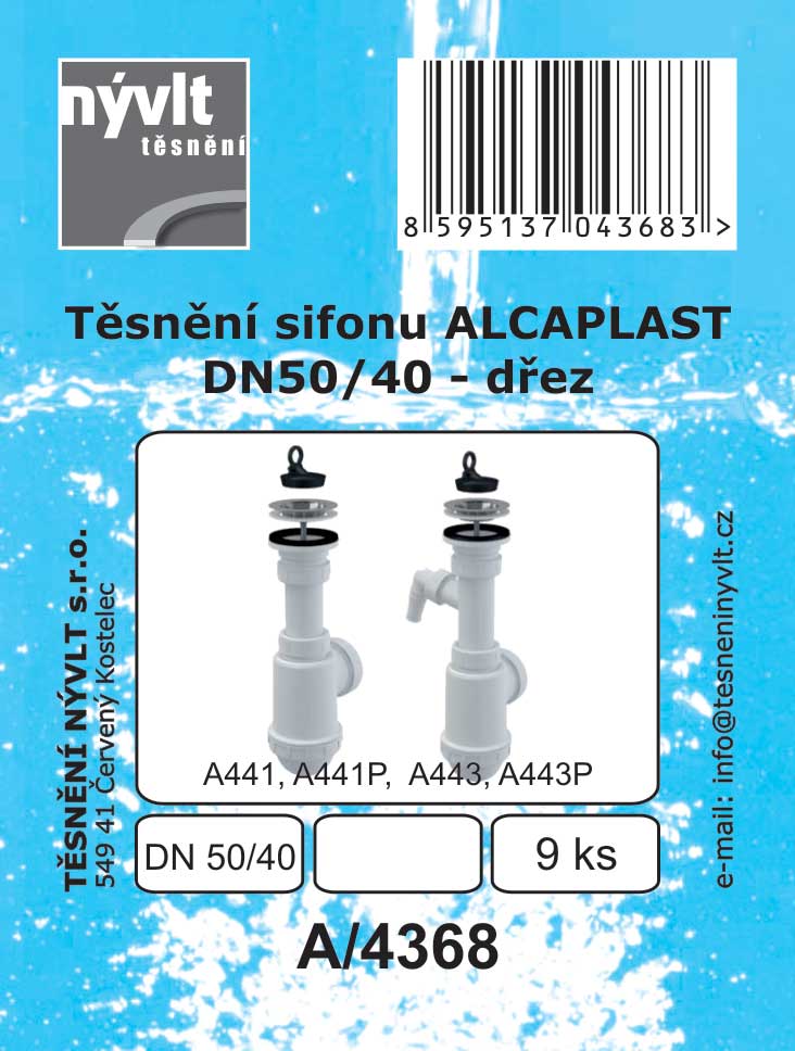 Tesnenie sifónu drezu Alacaplast DN50/40-9 ks