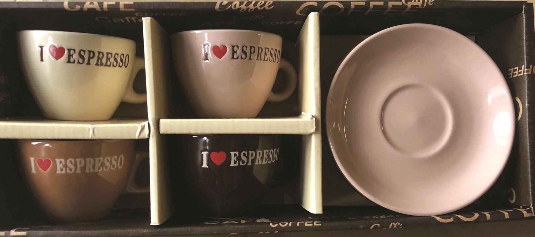Šálka s tanierikom 4 ks 100 ml I love espresso