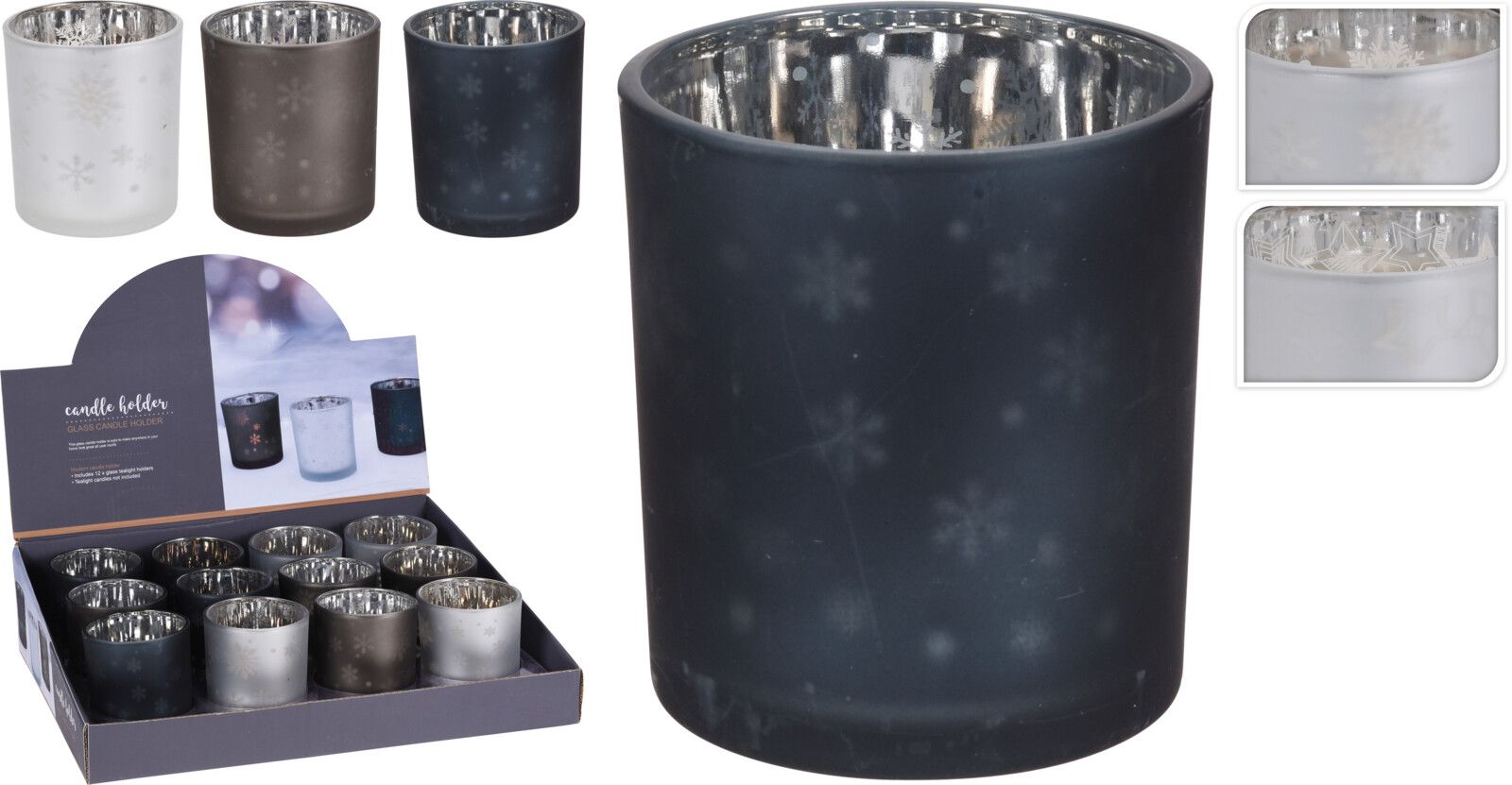 Svietnik na čajovú sviečku 7,8x7,1 cm mix farieb