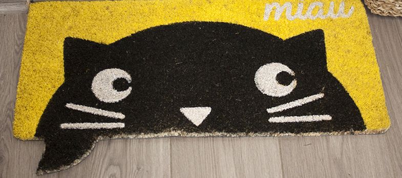 Rohožka 32x68 cm Miau, žltá