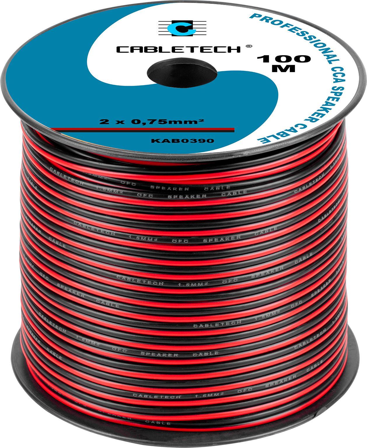 Kabel Cabletech CCA 0,75 mm černo/červený reproduktorový kabel