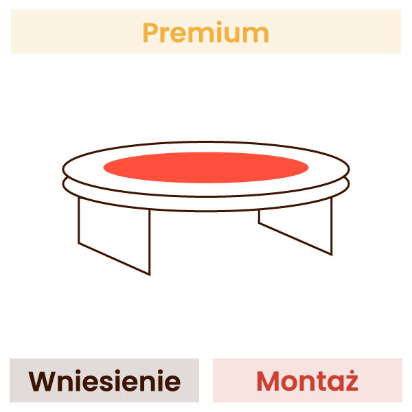 Instalace a nastavení trampolíny (profesionální shromáždění, zvedání obalu)