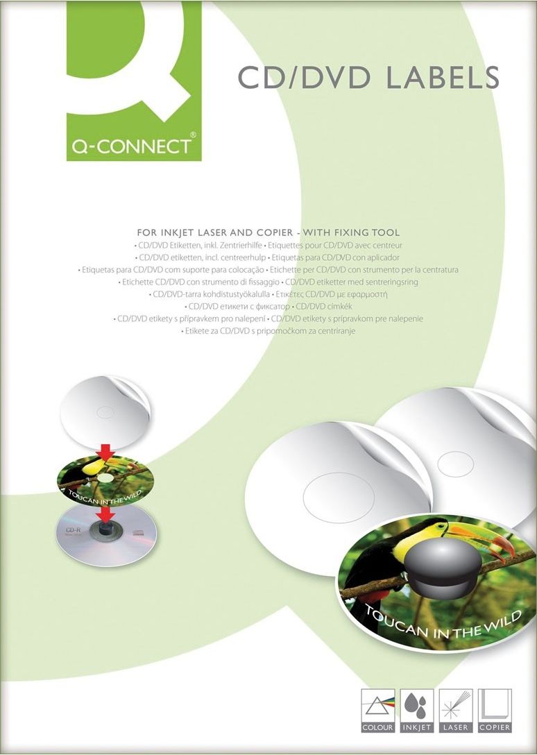 Q-Connect Q-CONNECT CD/DVD etikety, průměr 117 mm, kulaté, bílé