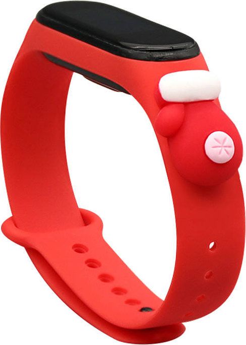 Vánoční silikonový náramek Hurtel Strap pro Xiaomi Mi Band 4 / Mi Band 3 Vánoční silikonový náramek červený (rukavice)