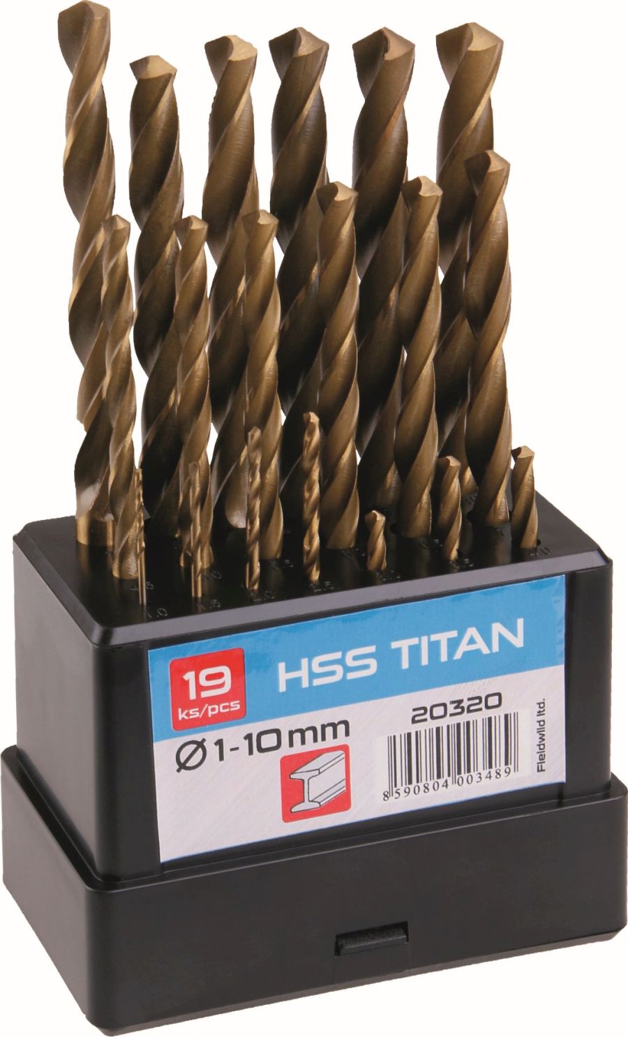Vrtáky HSS 19 ks titan