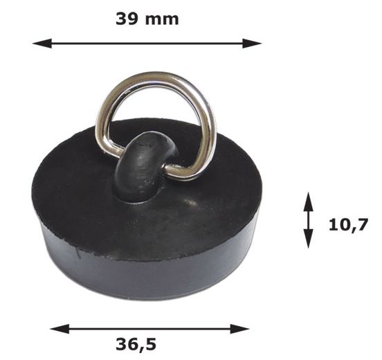 Zátka umývadla 39 mm čierna balená