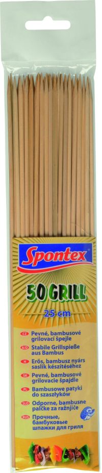 Špajle bambus 25 cm 50 ks