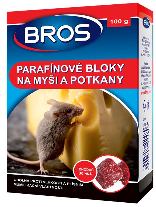 Návnada na hlodavce parafínové bloky 100 g BROS