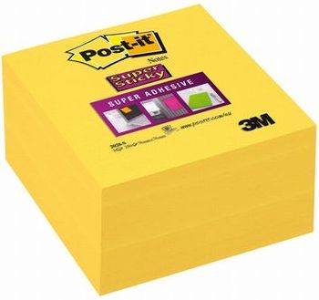Post-it Super Sticky žluté podložky, kostka 76x76mm, 350 listů (3M0507)
