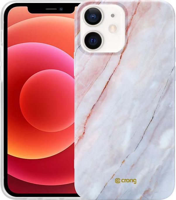 Mramorové pouzdro Crong Crong Mini pouzdro iPhone 12 (růžové)