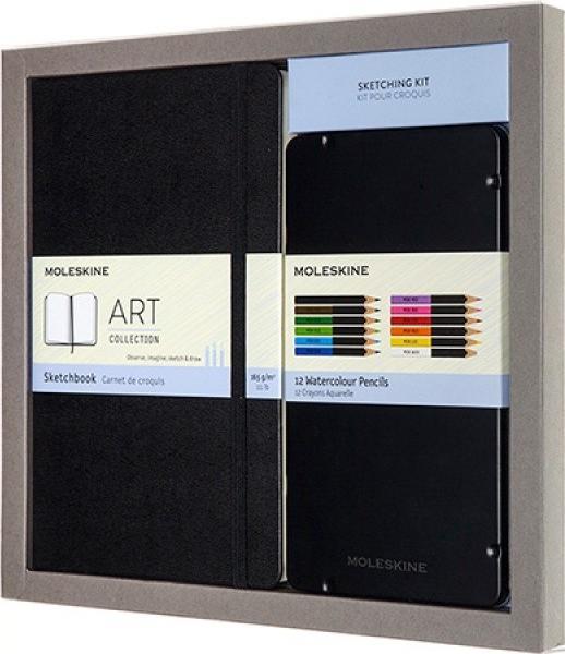 Moleskine MOLESKINE Art. Sketching Kit skicár L + sada akvarelových ceruziek