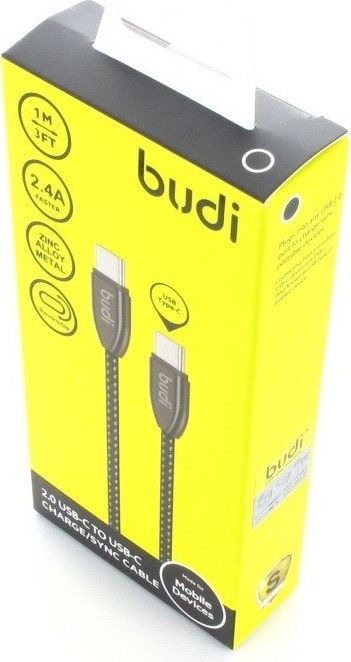Budi USB-C - USB-C kabel USB 1 m černý (43432-uniw)