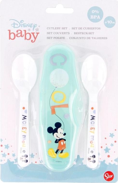 Mickey Mouse Mickey Mouse - 2 PC na kŕmenie čajovej lyžičky + puzdro (cool)