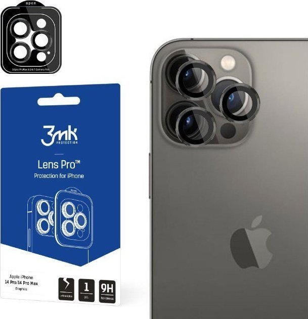 Hybridní sklo pro 3MK čočky Protection Pro Apple iPhone 14 Pro/14 Pro Max Graphite/Graphite Lens