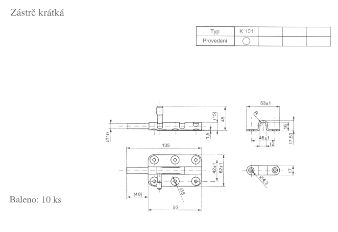 Zástrč krátka zinok K101