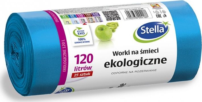 Stella STELLA pytle na odpad, ekologické, 120 l, 25 ks, modré