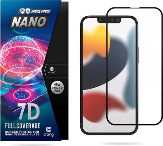Crong Crong 7d Nano Flexible Glass - nekownující 9h hybridní sklo pro celou mini obrazovku iPhone 13