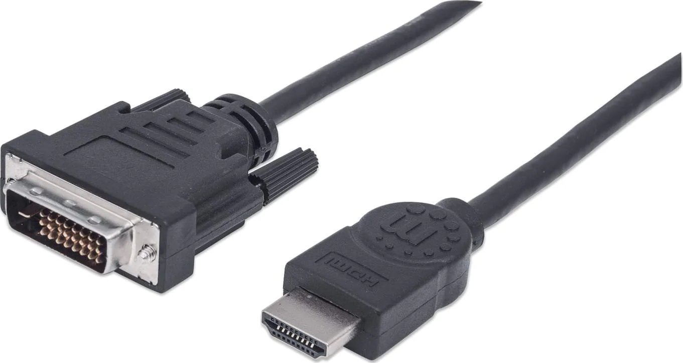 Kábel Manhattan HDMI - DVI-D 1.8m czarny (372503)