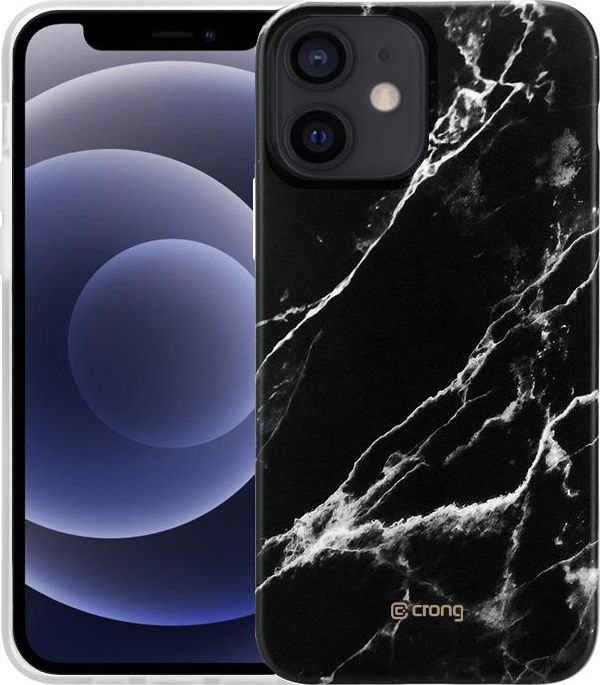 Mramorové pouzdro Crong Crong Mini pouzdro iPhone 12 (černé)