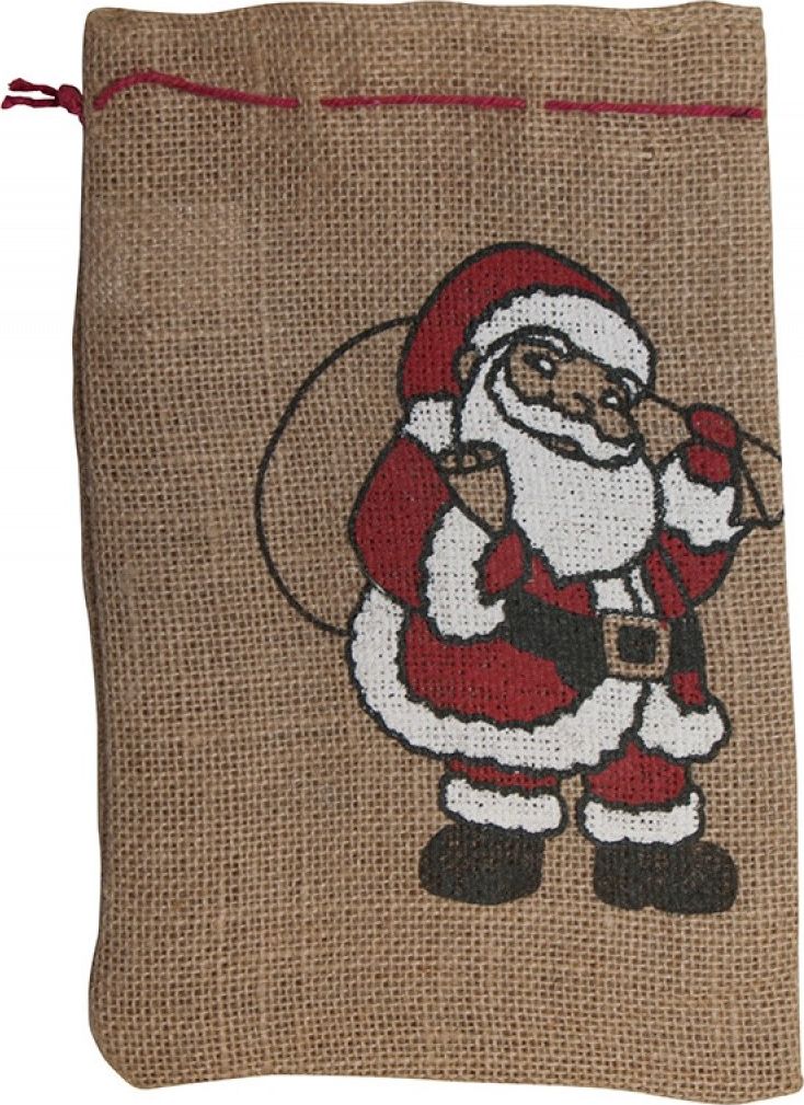 Sack pro dárky Papírové fólie, s Santa Clausem, 17x25 cm, přírodní