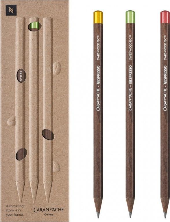 Caran d`Arche Nespresso Swiss Wood Pencils 3 ks