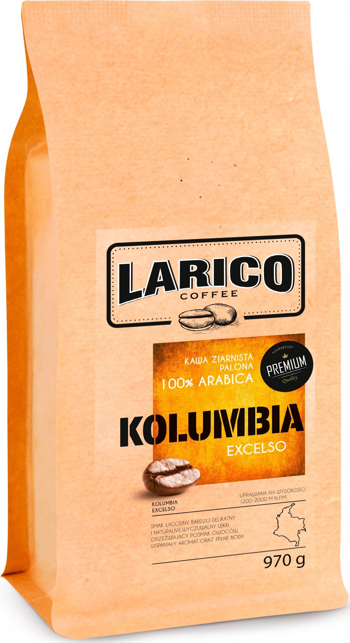 Zrnková káva Columbia Excelso 970 g