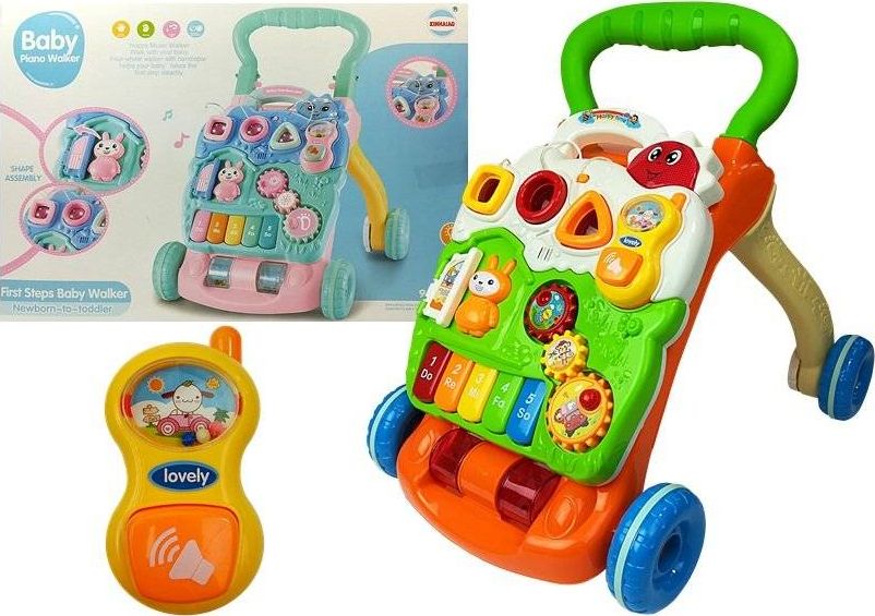 Vzdělávací dětský kočárek LEANToys s klavírem