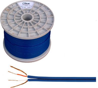 Kabel 2 x RCA-4MM kabel Blue Audio Video Cabletech Cable 100m