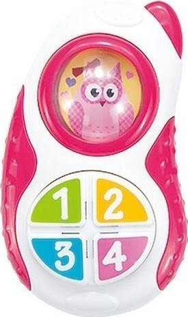 Růžový interaktivní telefon