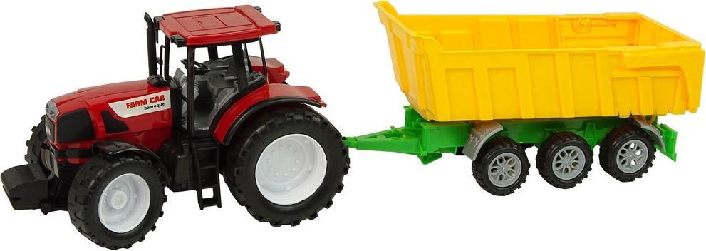Traktor červený sklápěč Žlutý traktor 50 cm