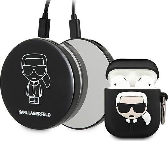 Případ Karl Lagerfeld Klbppboa2k Iconik pro AirPods + Power Bank Black