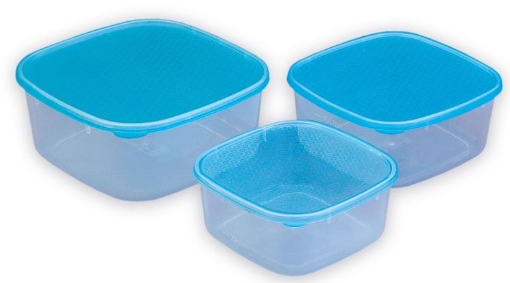 Dóza na potraviny 3 ks/0,5/0,9/1,2 l s víčkem, plast