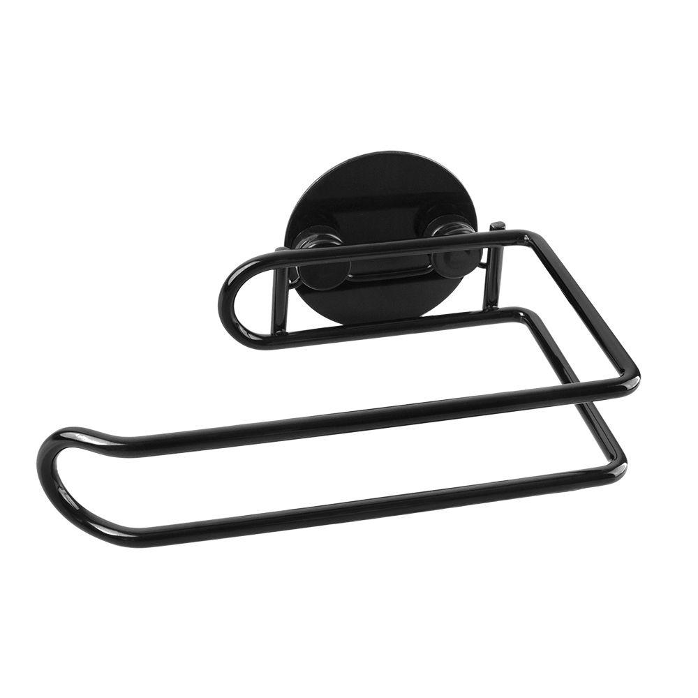 Držiak na toaletný papier samolepiaci čierny 14,7x6 cm