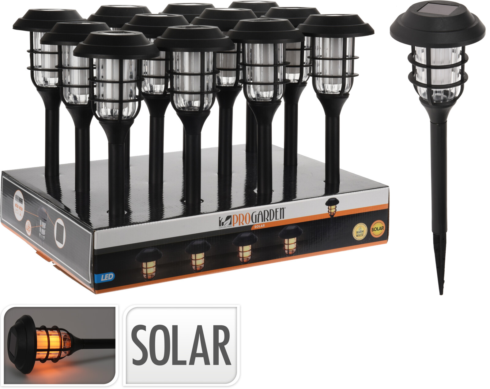 Lampáš solárny 34 cm LED