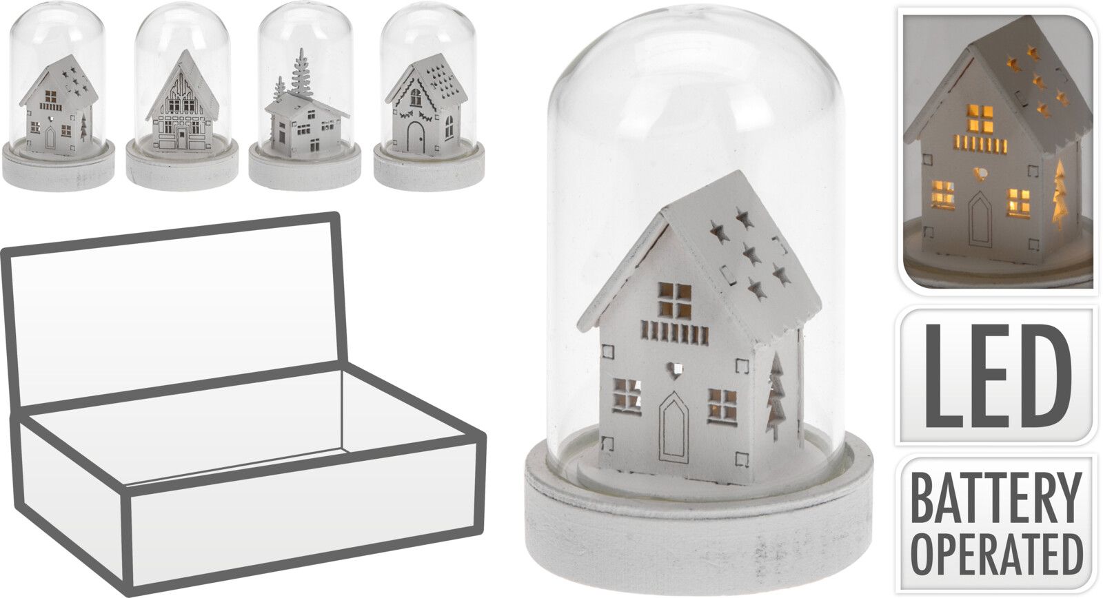 Domček vianočný 9 cm LED svietiaci