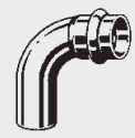 Viega Arch 90 ° 1-kola FKM 22mm (628 253)