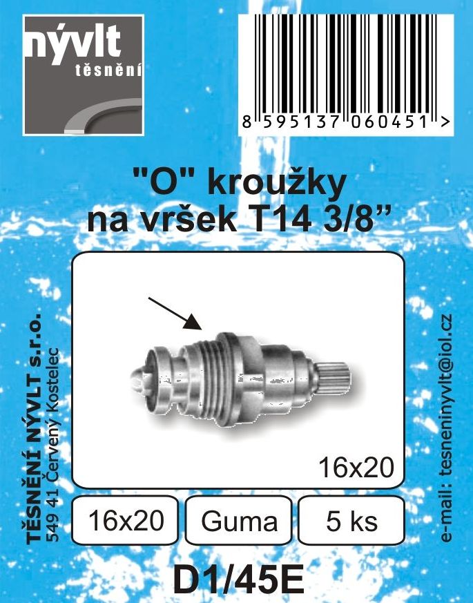 Tesnenie O krúžok 16x20-5 ks