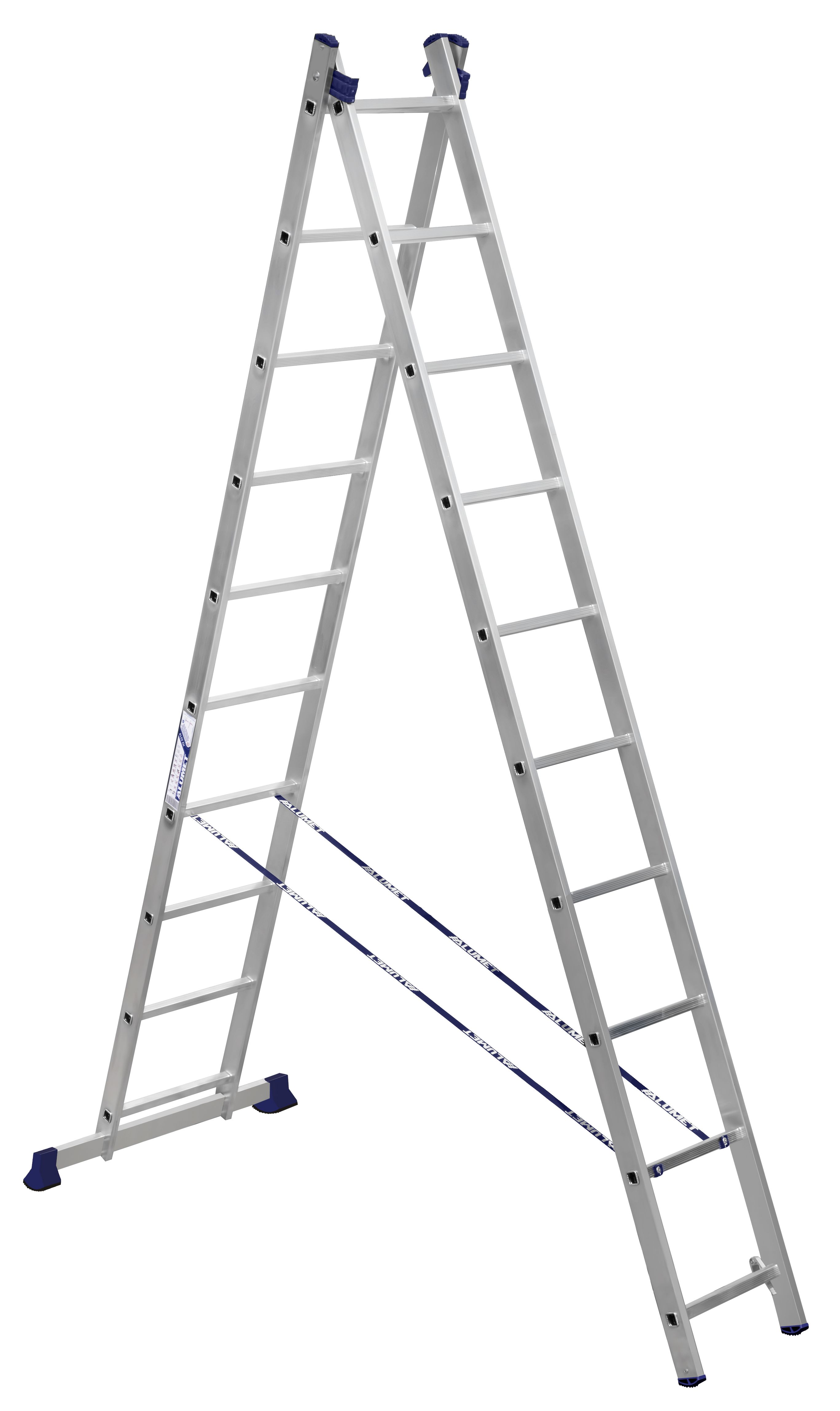 Rebrík výsuvný 2x10 priečok (výška 2,65 m / 4,50 m)