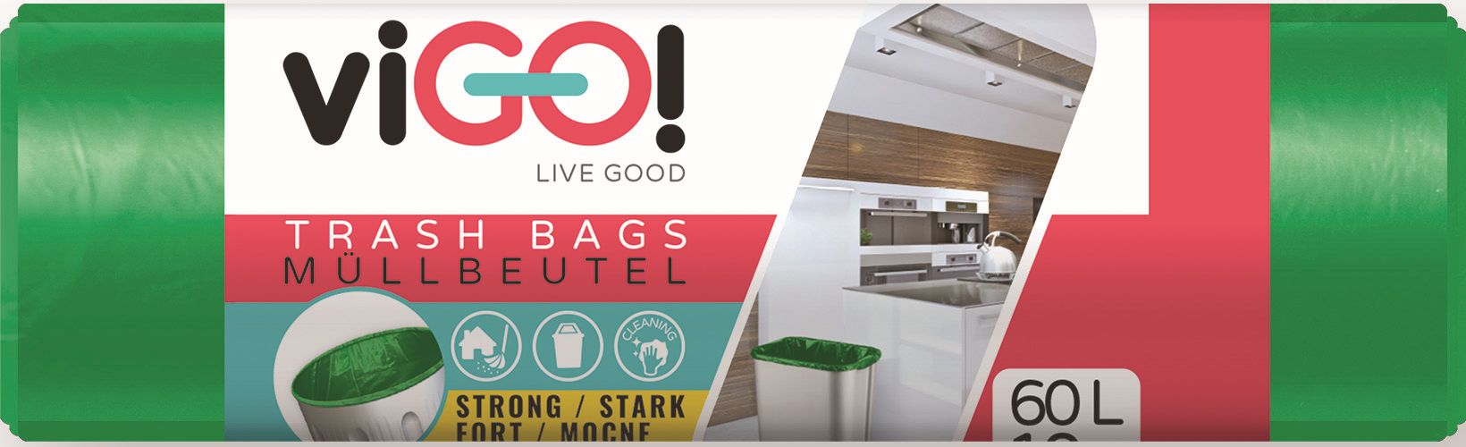 Vrece na triedený odpad 60 l/10 ks zelený-sklo