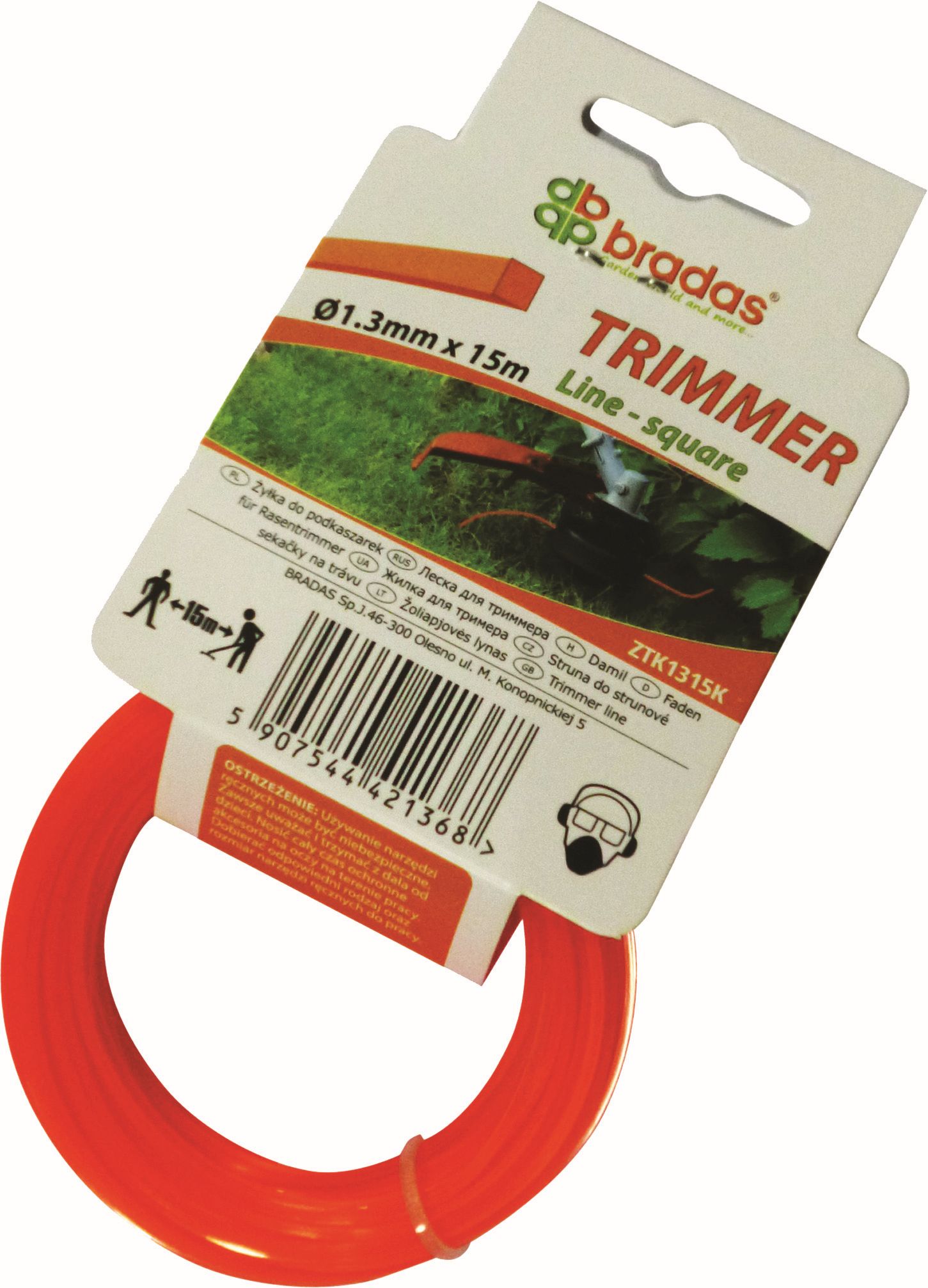 Struna do kosačky 1,6 mm/15 m-štvorec