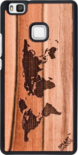 SmartWoods Case Wooden Map Case pro Huawei P9 Lite