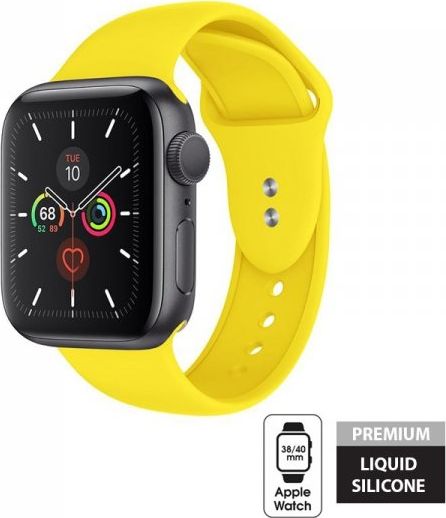 Kapalný řemínek Crong Crong – řemínek Apple Watch 38/40 mm (žlutý)