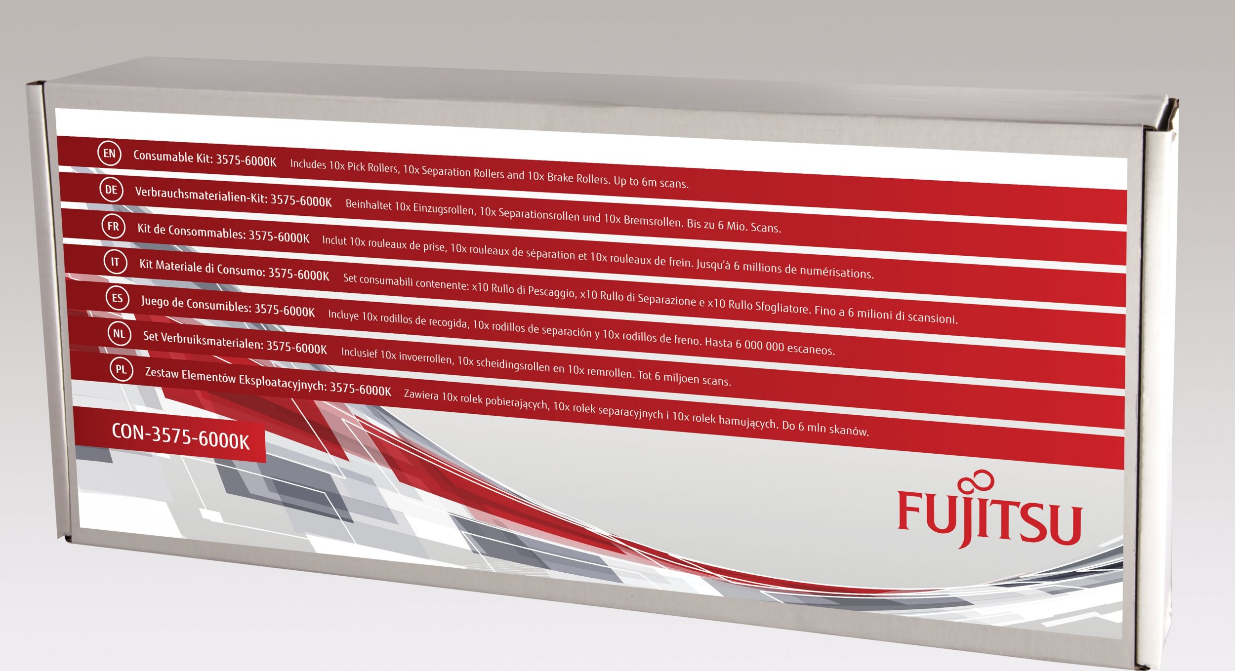Fujitsu Zestaw eksploatacyjny do skanera fi-6800 Ten Pack (10x Pick Roller set, 10 x Separator Roller, 10x Brake Roller)