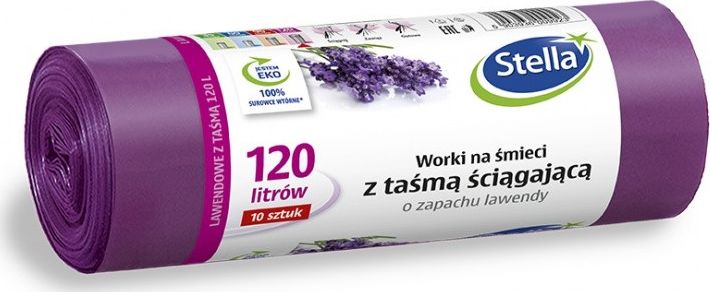 Stella STELLA pytle na odpadky, se šňůrkou, vůně levandule, 120 l, 10 ks, levandule