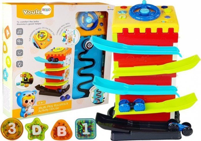 Vzdělávací blok LEANToys Slide s třídičem aut