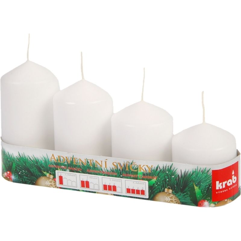 Sviečka adventné schody-biela 4 ks