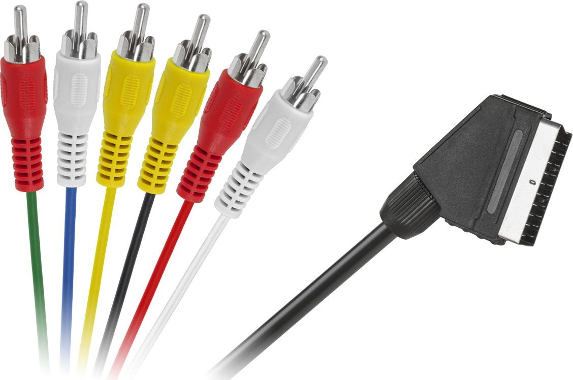 Scart - RCA (Cinch) kabel x6 1,2 m černý (LEC-KPO2711-1,2)