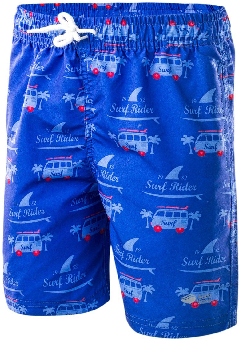 Dětské kraťasy AquaWave Surf Kids Surf Rider Print/Dazzling Blue, modré a červené, velikost 134