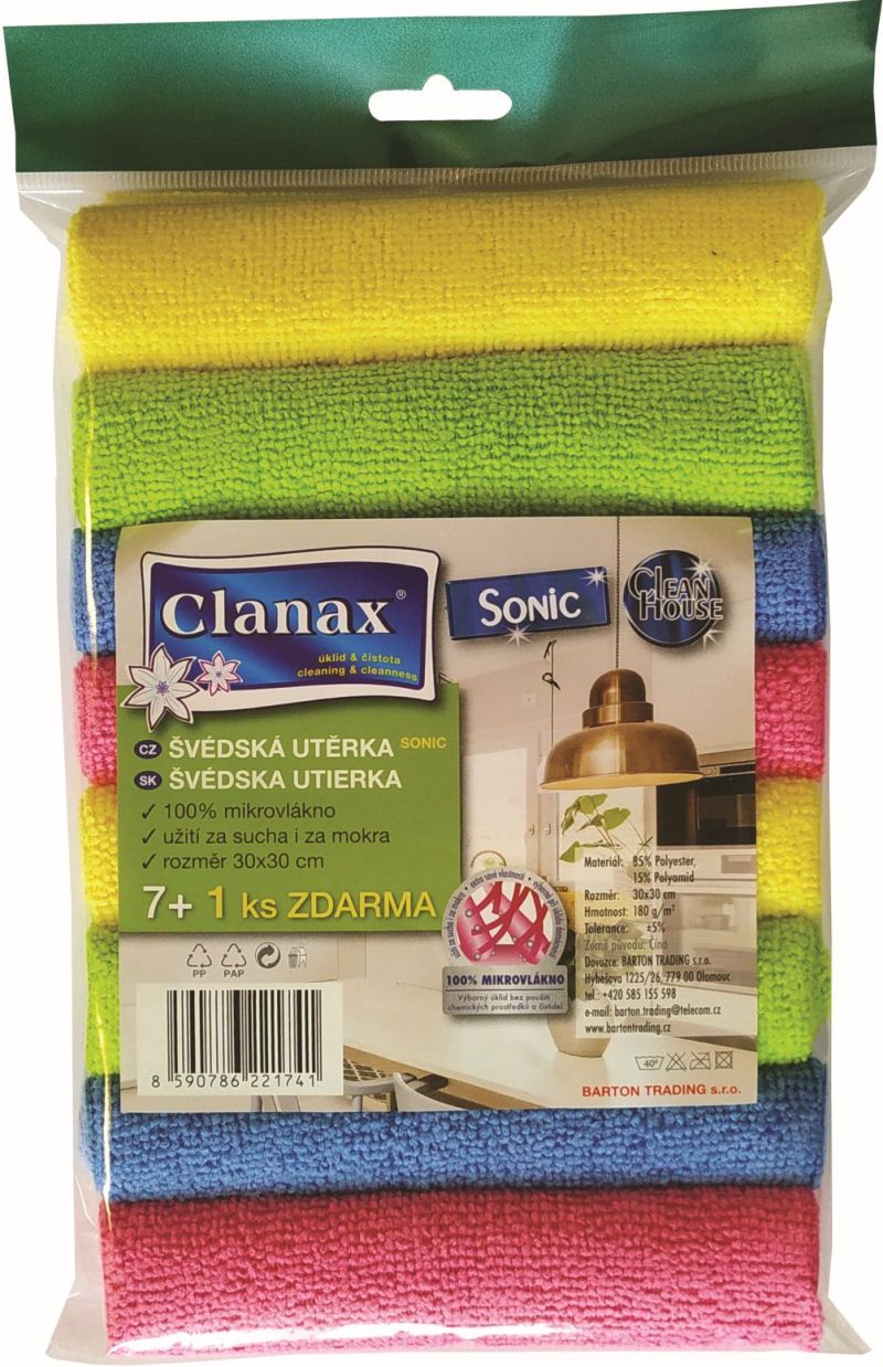 Utierka švédska 7 ks+1 ks ZADARMO 30x30 cm Sonic mikrovlákno