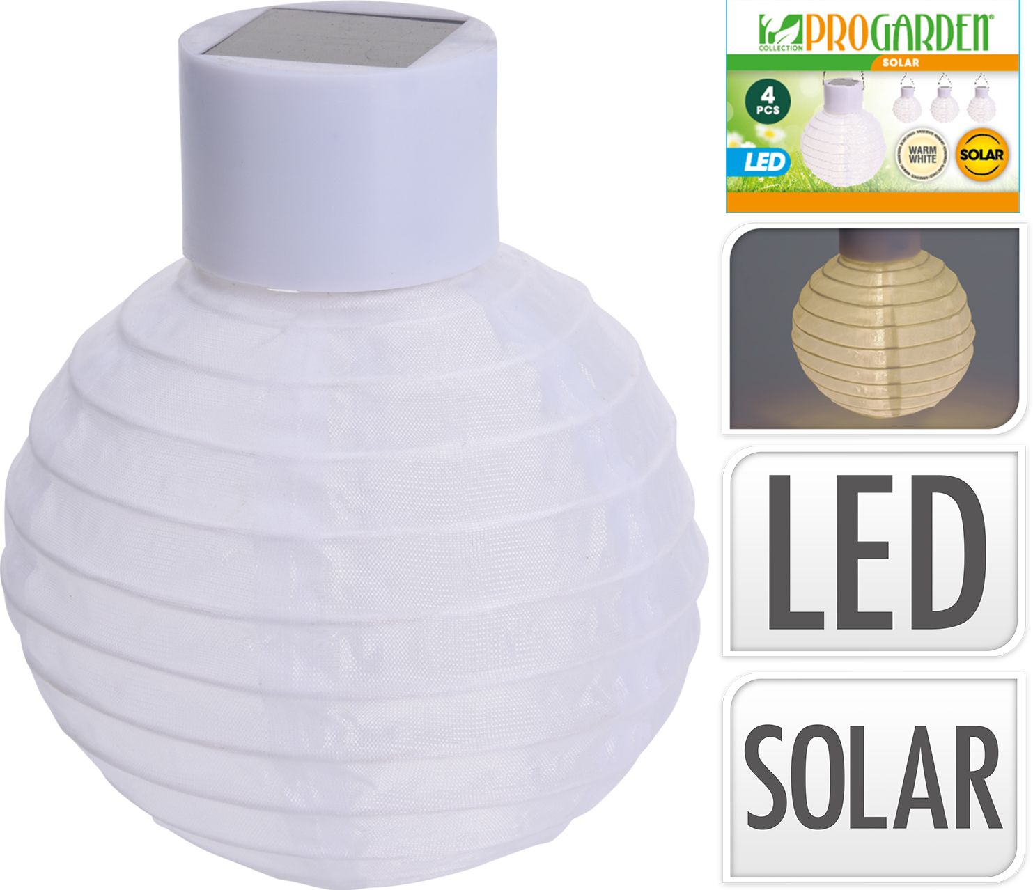 Lampa solárna-lampáš 4 ks biela